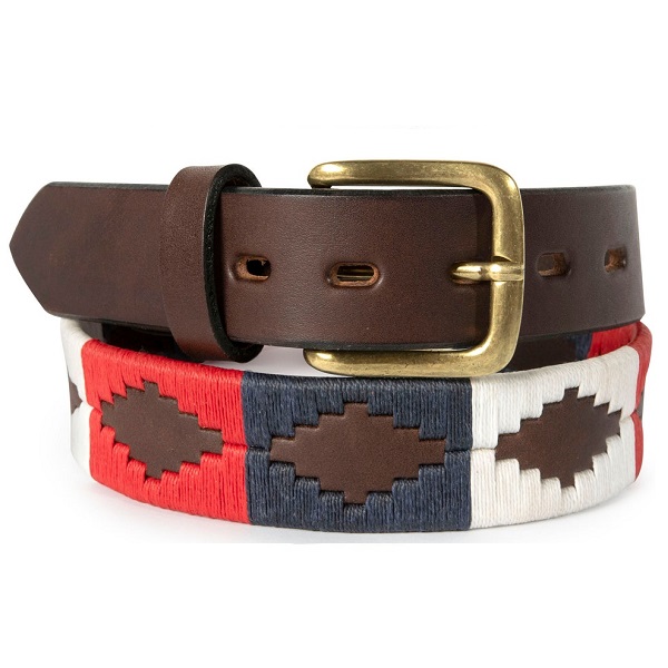 EMBROIDERED POLO LEATHER BELT 002