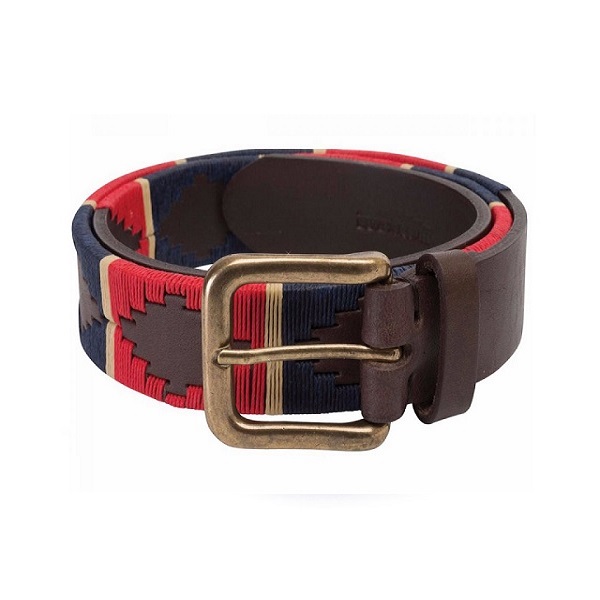 EMBROIDERED POLO LEATHER BELT 003